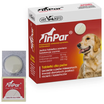 VetAgro Inpar, na odrobaczenie dla psa, 1 tabletka bez kartonika