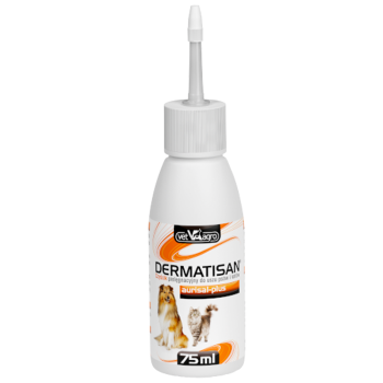 VetAgro Dermatisan Aurisal Plus, czyścik pielęgnacyjny do uszu dla psa i kota, 75 ml