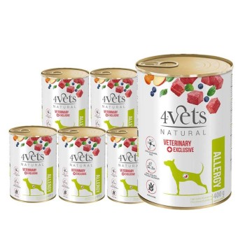 4Vets Natural Dog Allergy, mokra karma dla psów alergików, 6 × 400g