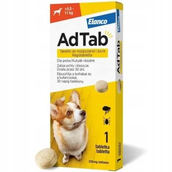 Elanco AdTab, tabletka na pchły i kleszcze dla psów o wadze 5,5 -11 kg