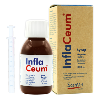 Scanvet Inflaceum dla psów i kotów, łagodzi ból i stan zapalny, 100 ml