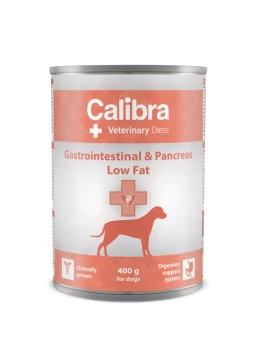 Calibra VD Dog Gastrointestinal Low Fat, mokra karma dla psów z chorą trzustką, 400 g