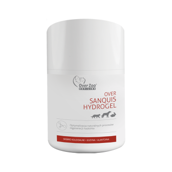 Over Sanquis Hydrogel, żel wspomagający regenerację naskórka dla psa i kota, ze srebrem, ochrona i nawilżenie, 50 g