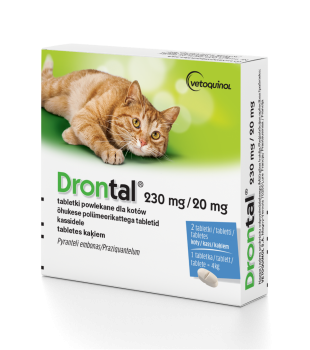 Vetoquinol Drontal, tabletki na odrobaczenie dla kotów, 2 sztuki