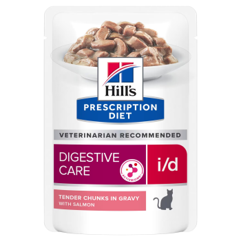 Hill's PD i/d salmon, saszetki z łososiem dla kotów z wrażliwym przewodem pokarmowym, 12 x 85 g