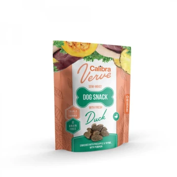 Calibra Dog Verve Semi-Moist Snack Fresh Duck, Półwilgotne przysmaki dla psa ze świeżą kaczką, 150 g