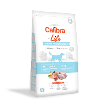 Calibra Life Junior Medium Breed Chicken, sucha karma dla młodych psów ras średnich, 2,5 kg