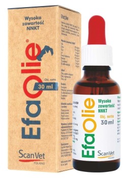 Scanvet Efa Olie, suplement dla psów i kotów na zdrową sierść i skórę,  30 ml