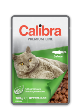 Calibra Cat Sterilised Salmon, saszetki z łososiem dla kastrowanych kotów, 100 g