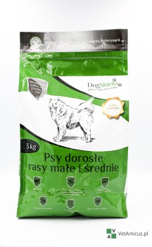 DogShield Psy Dorosłe rasy małe i średnie, sucha karma z  jagnięciną, 3 kg