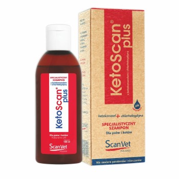 ScanVet KetoScan Plus, leczniczy szampon dla kotów i psów, 100 ml