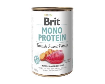 Brit Mono Protein Tuna & Sweet Potato, monobiałkowa mokra karma dla psa, 400g