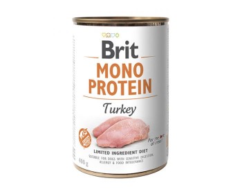 Brit Mono Protein Turkey, mokra karma z indykiem dla psa, 400 g