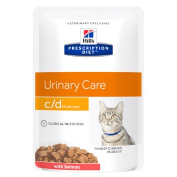 Hill's c/d Multicare Salmon, saszetki dla kota z problemami urologicznymi, 12 x 85 g