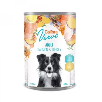 Calibra Dog Verve GF Adult Salmon & Turkey, mokra karma dla dorosłych psów, 400g