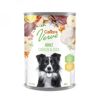 Calibra Dog Verve GF Adult Chicken & Duck, mokra karma dla dorosłych psów, 400g