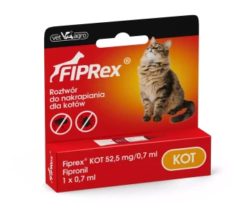 VetAgro Fiprex Spot On Kot, krople na pchły i kleszcze, 3 sztuki
