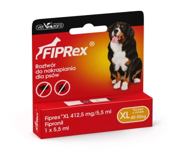 Vet-Agro Fiprex XL Pies 40-55 kg, krople na pchły i kleszcze, 1 sztuka