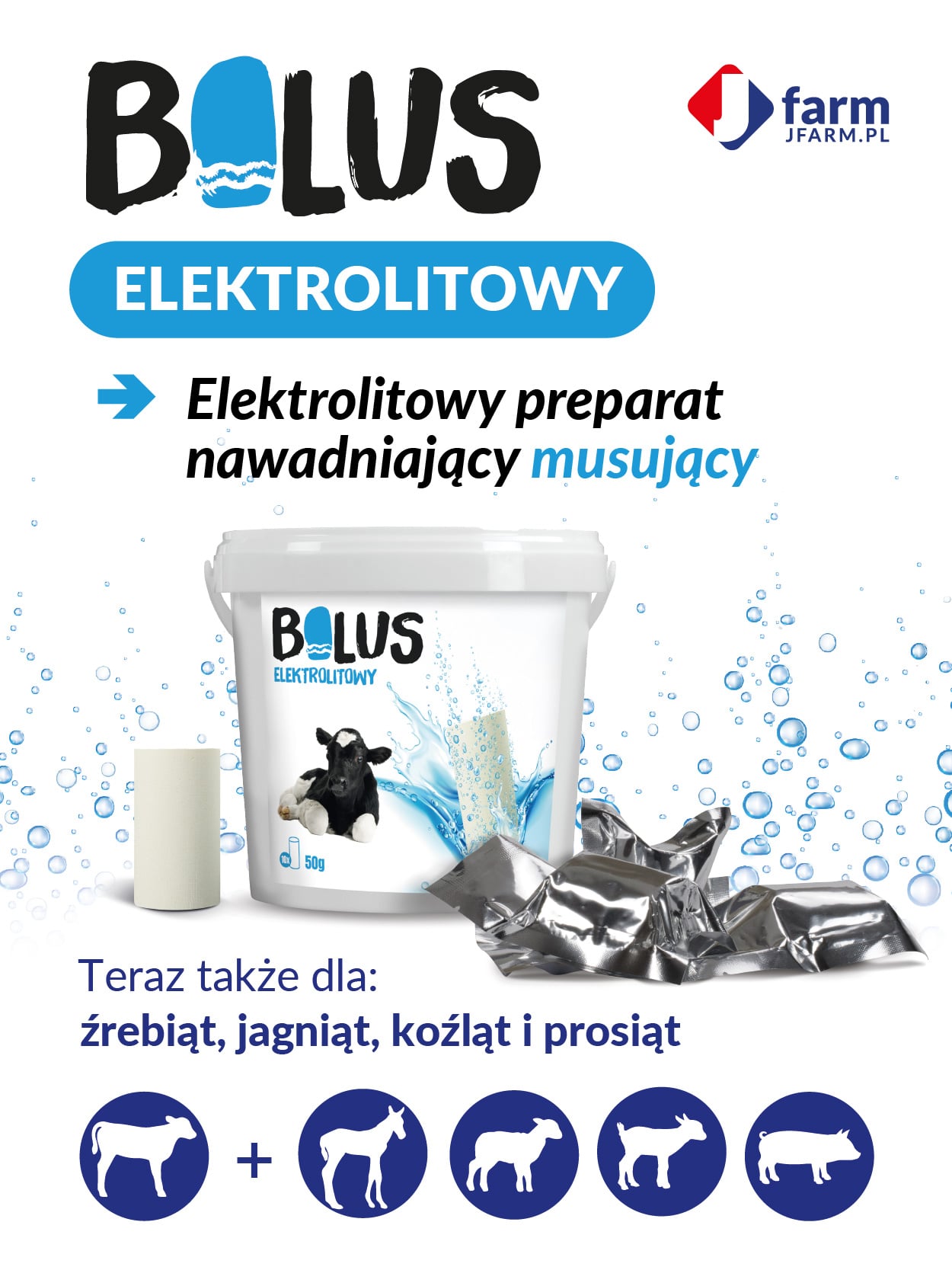 Bolusy Elektrolitowe dla cieląt vetamicus.pl